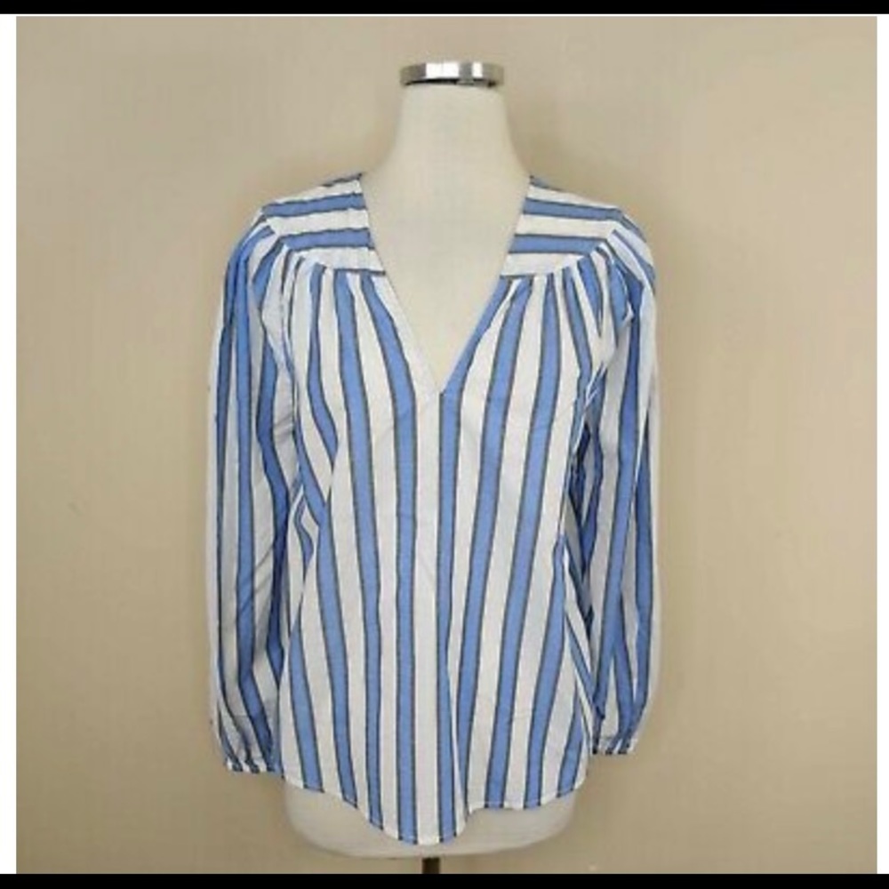 GAP Longue Sleeves Cotton Blue /white Stripes Tunic Large